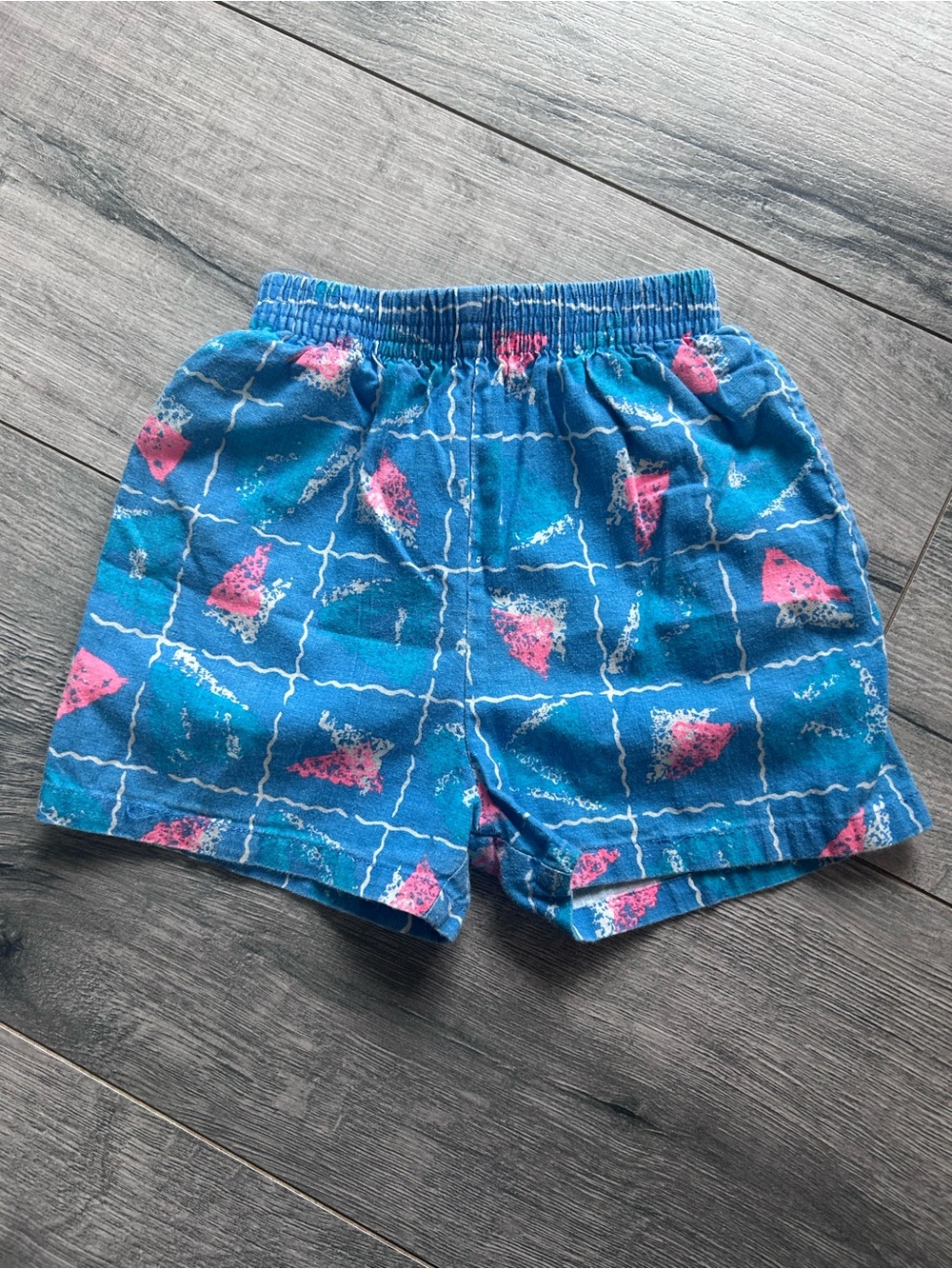 Kids Vintage Blue & Pink Printed Elastic-Waist Shorts